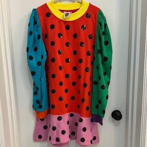 Queen of Sparkles Colorful sequin Polka Dot Dress